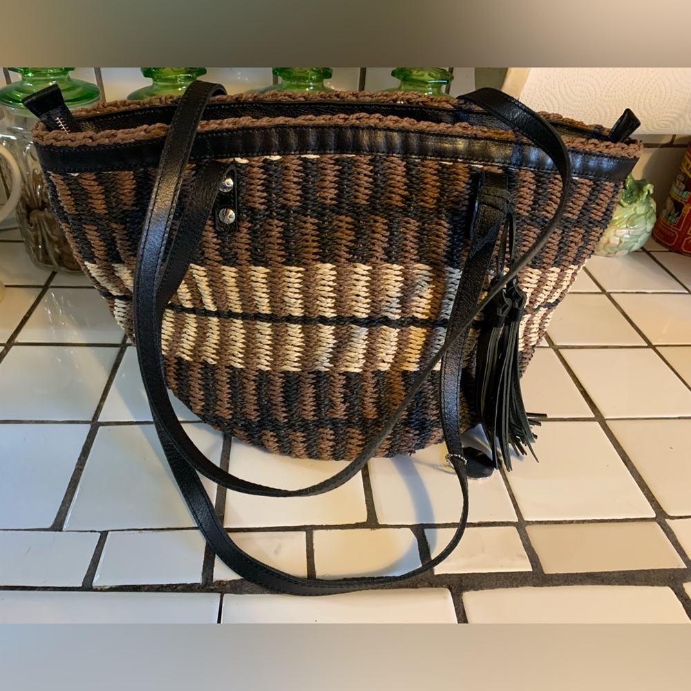 Patricia Nash 10th Anniversary Woven Boho Leather Bag